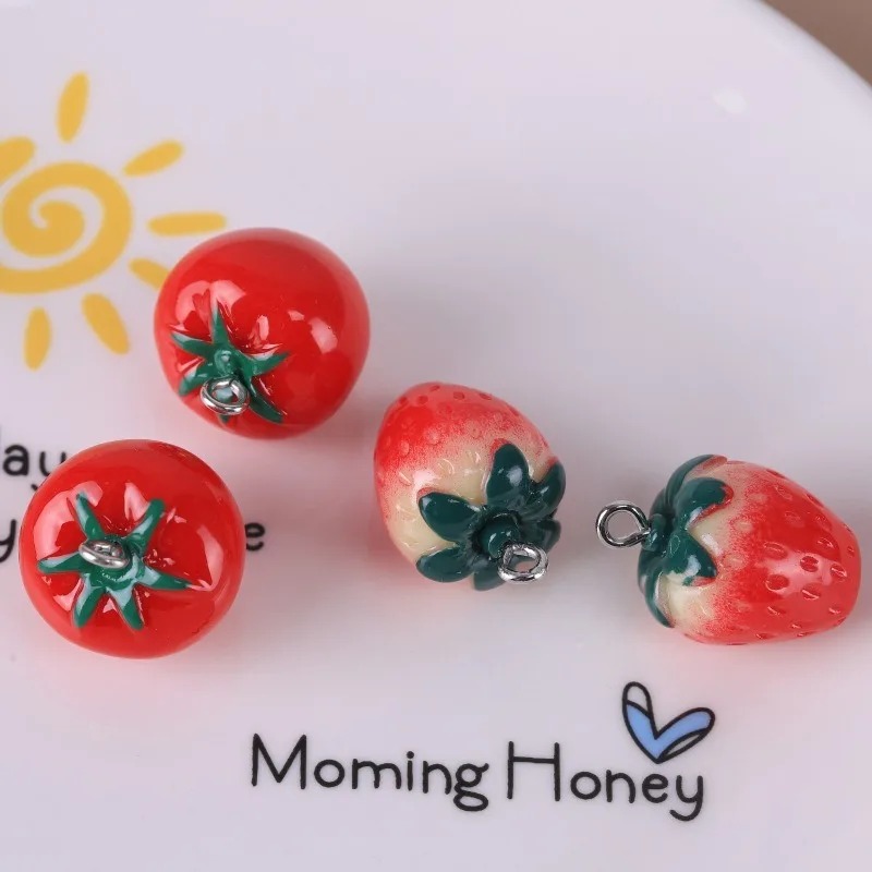 Resin Crafts Diy - 10 Pieces Realistic 3D Strawberry Tomato