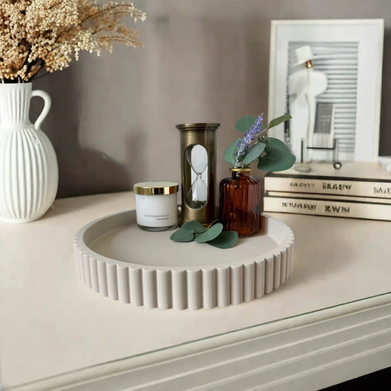 Coaster Mold Round - Round Decorative Concrete Tray Silicone Mold