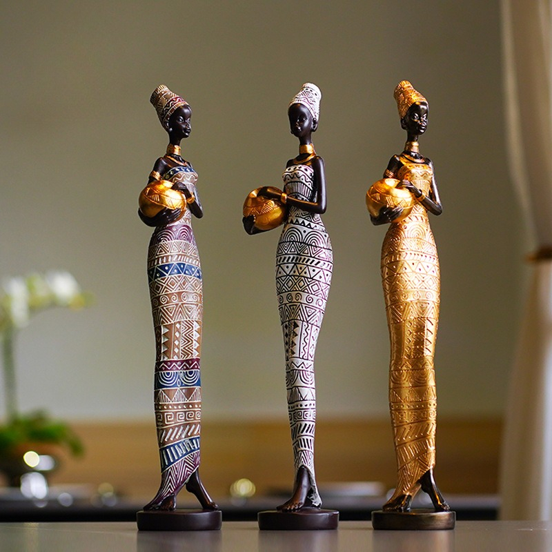 Crafting Resin - Retro African Crafts Black Women's Figure