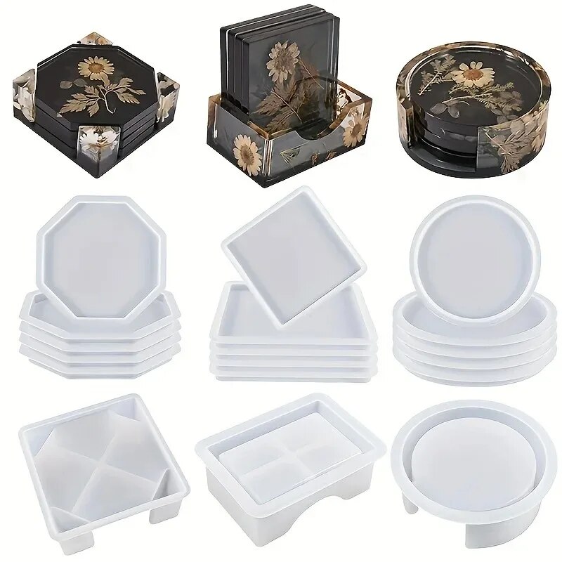 Resin Jewelry Kit - Coaster Resin Molds Set Include 1pc