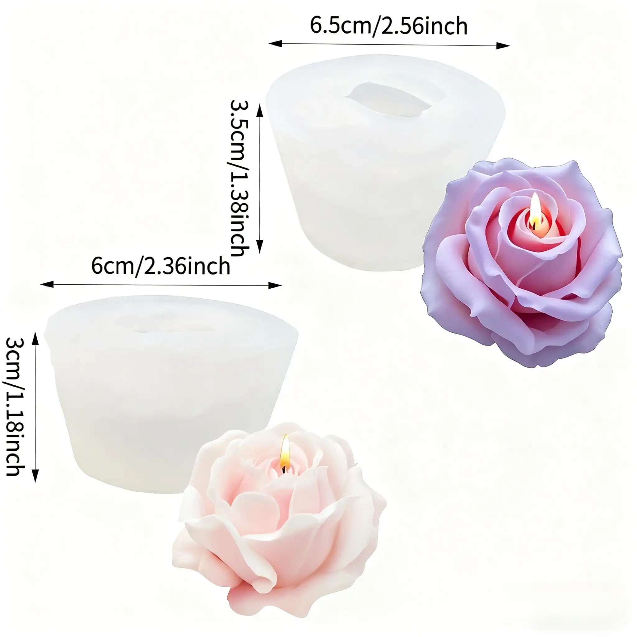 2-Piece Romantic 3D Rose Silic - Resin Craft Ideas recensie en prijs