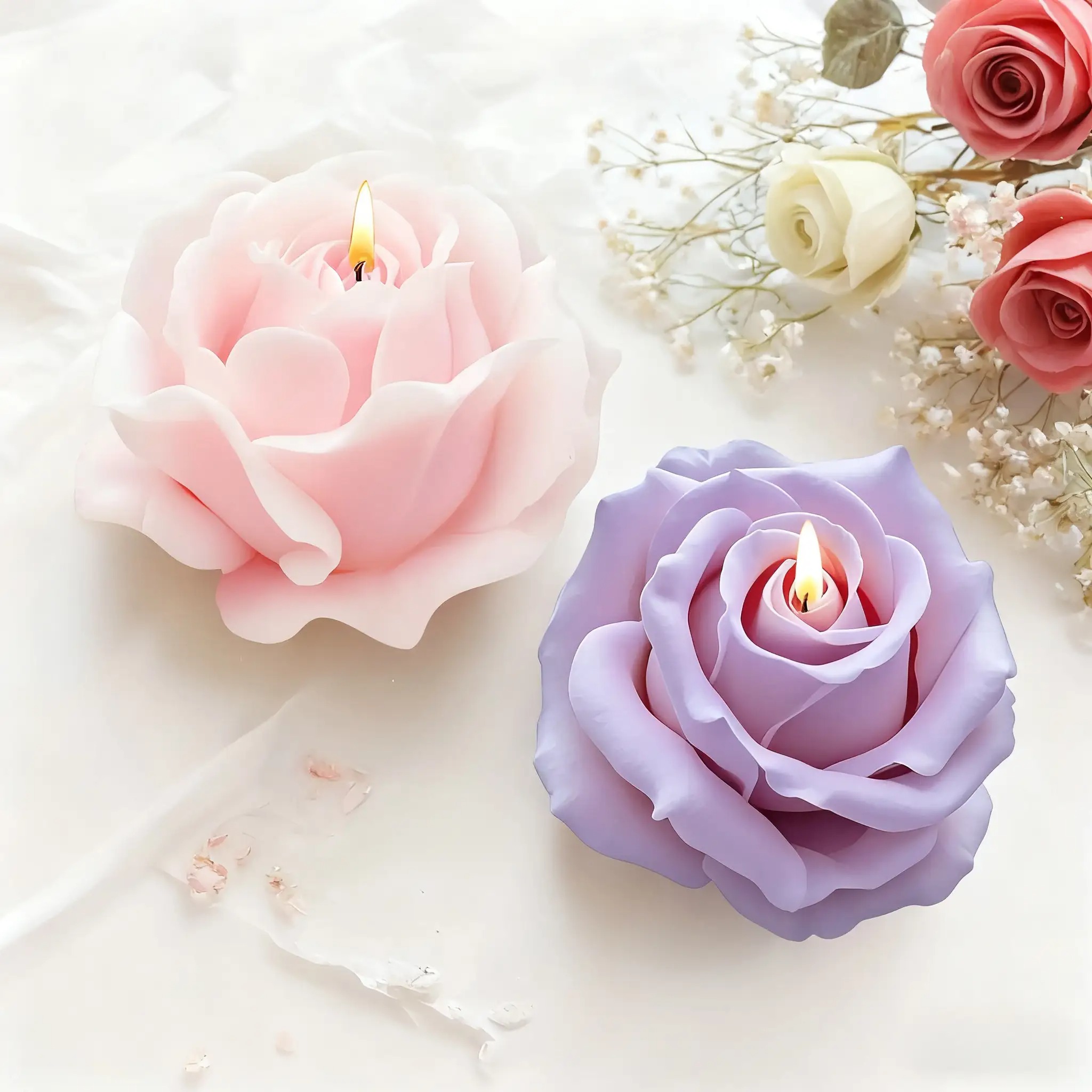 2-Piece Romantic 3D Rose Silic - Resin Craft Ideas recensie en prijs