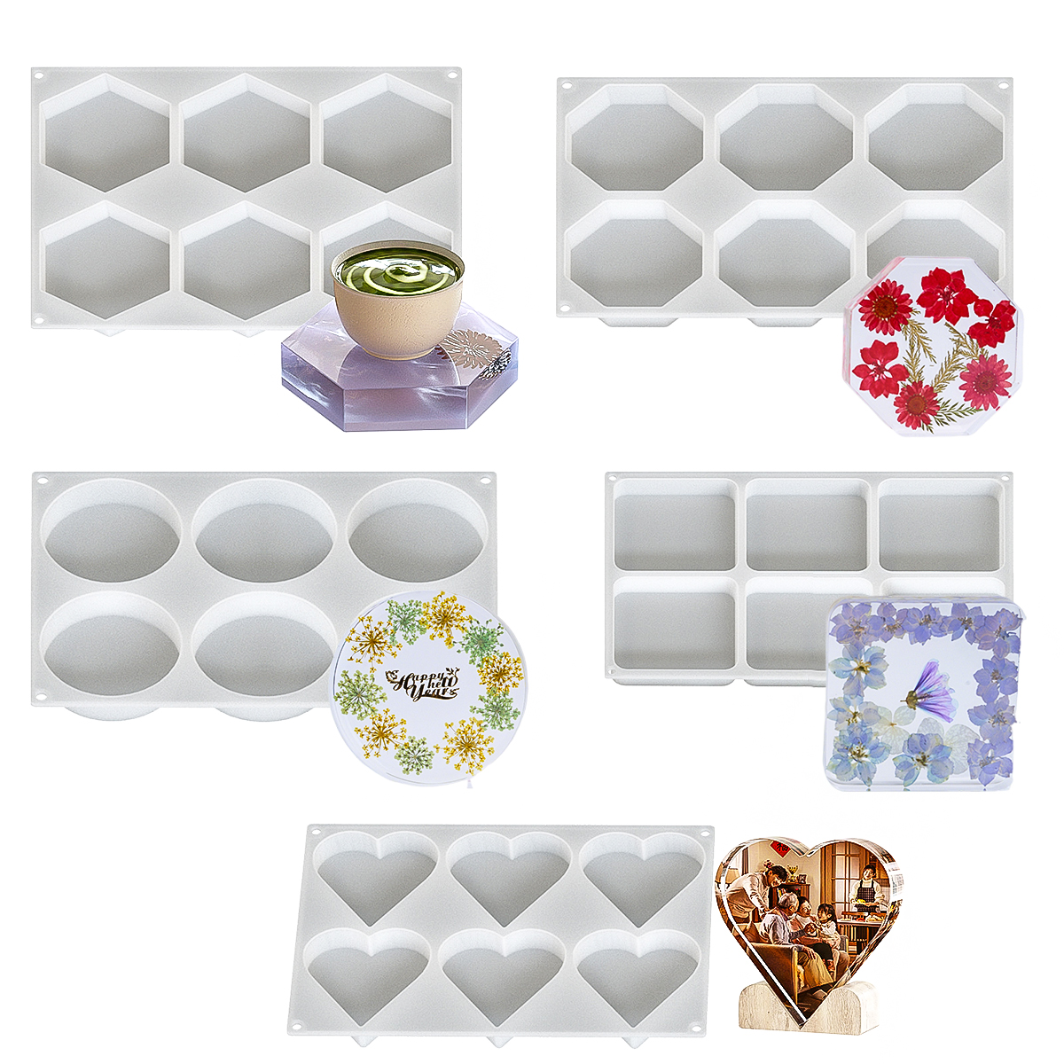 6 Holes Coaster Silicone Mold  - Silicone Mold Tray recensie en prijs