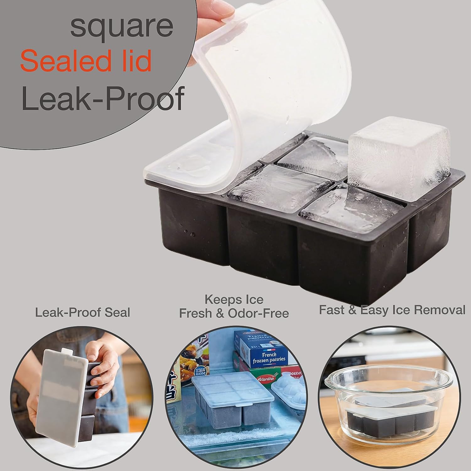 Large Square Ice Molds with Se - Silicone Mold Tray recensie en prijs