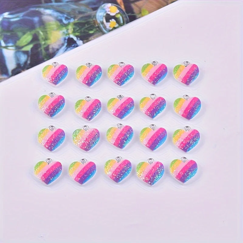 10Pcs Colorful Heart Resin Cha - Resin Crafts Diy recensie en prijs