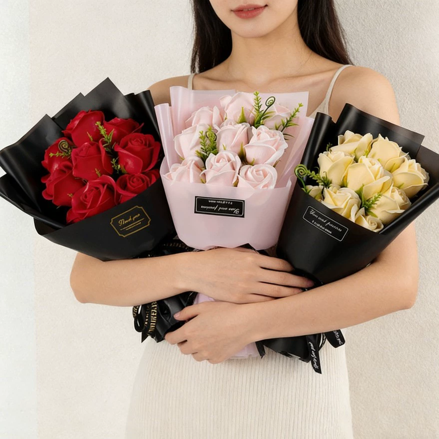 9 Heads Soap Flower Rose Bouqu - Dried Flower Bulk recensie en prijs