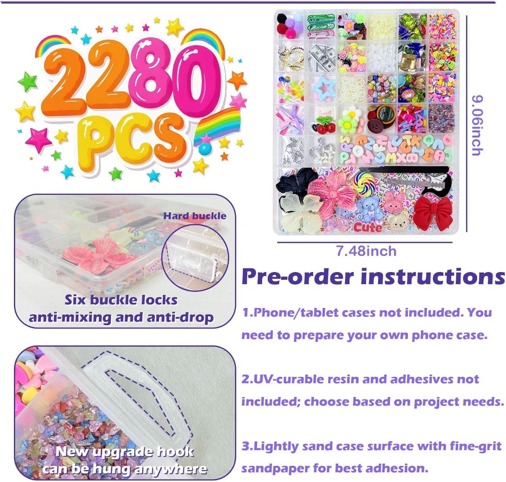 2280Pcs Junk Case Charms Kit,  - Resin Jewelry Kit recensie en prijs