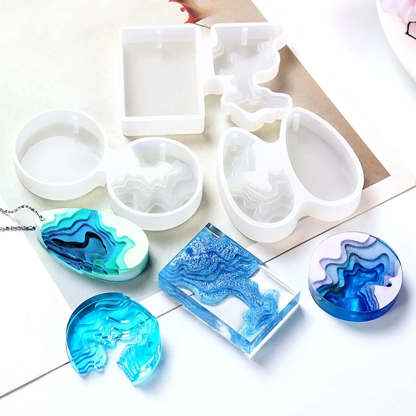 Round Water Drop Handmade DIY  - Resin Ocean Wave Mold recensie en prijs