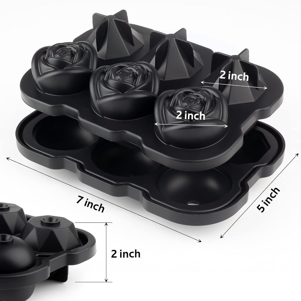 2 Inch Rose & Diamond Ice Cube - Silicone Mold Tray recensie en prijs