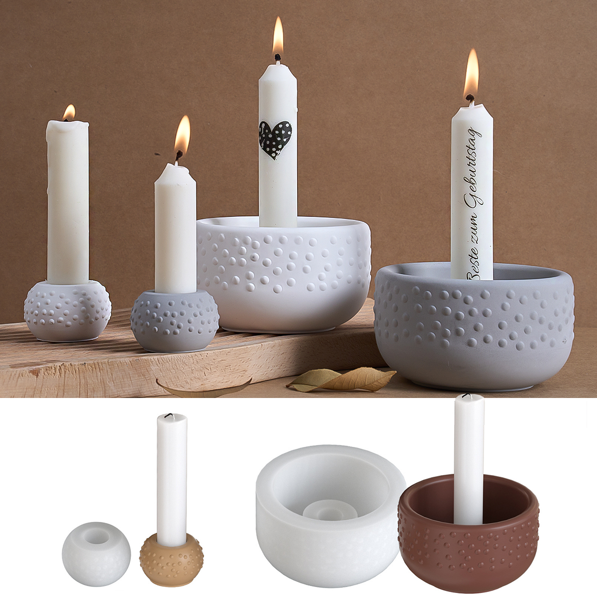 Polka Dot Candle Holder Silico - Coaster Mold Round recensie en prijs