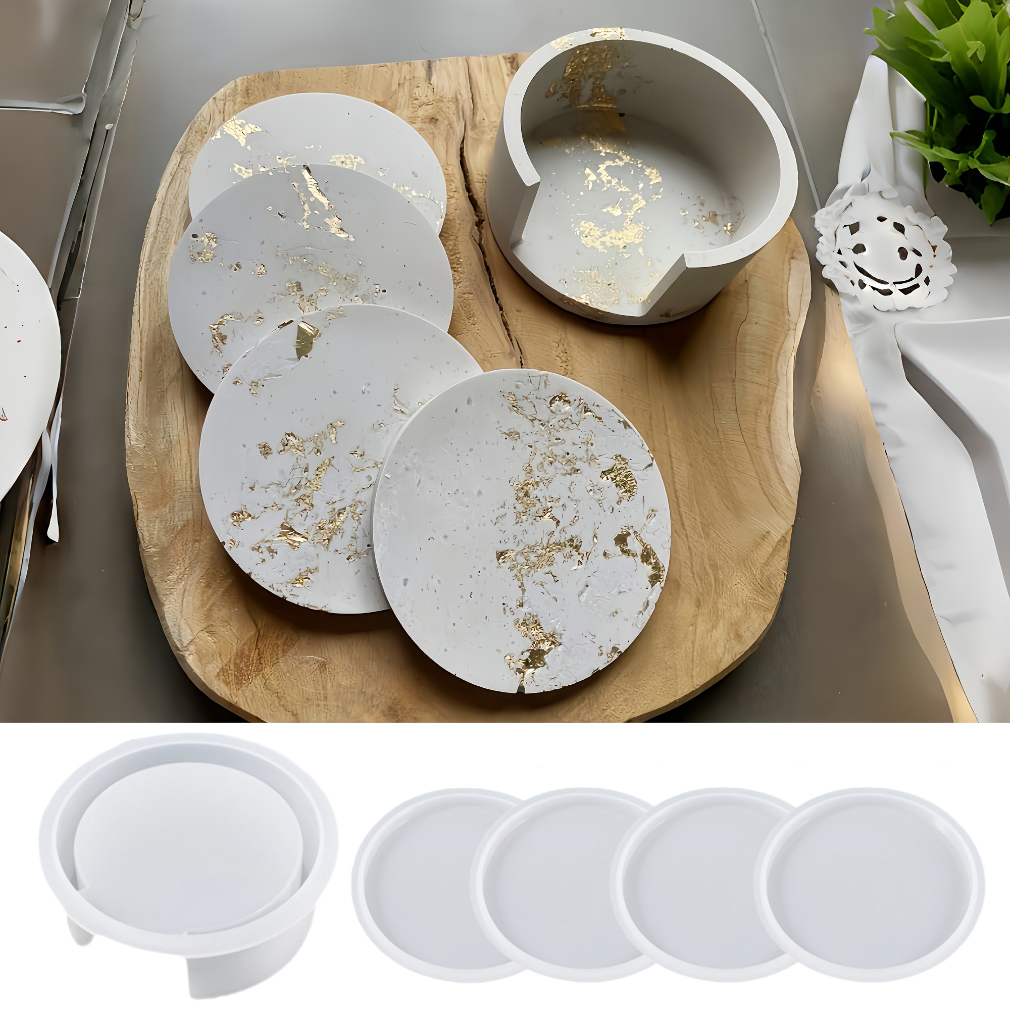 5pcs Round Coaster Silicone Mo - Serving Tray Mold recensie en prijs