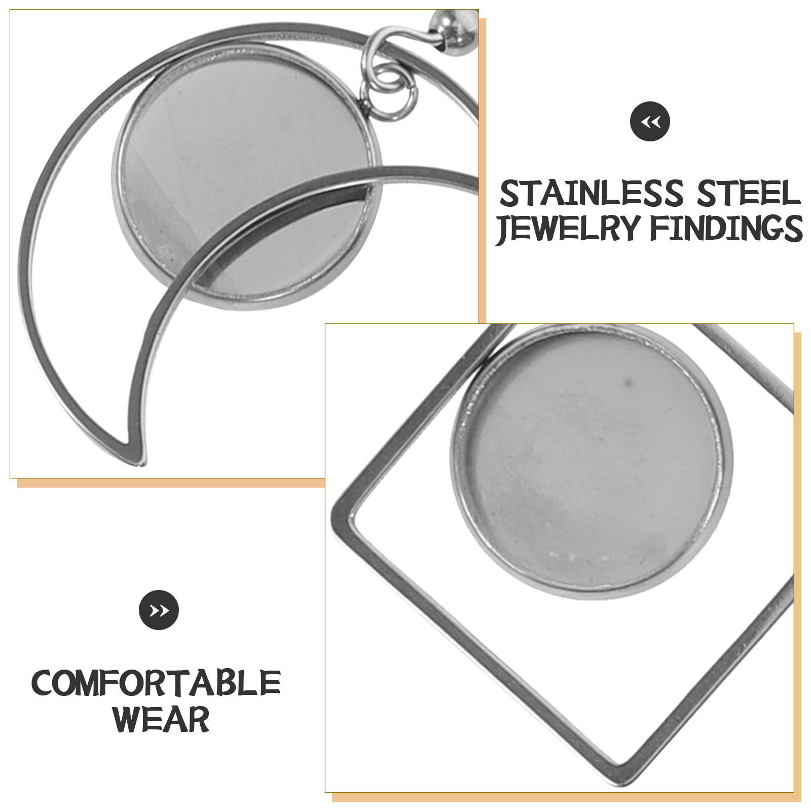 12Pcs Stainless Steel Earring  - Bezels Set Pendant recensie en prijs
