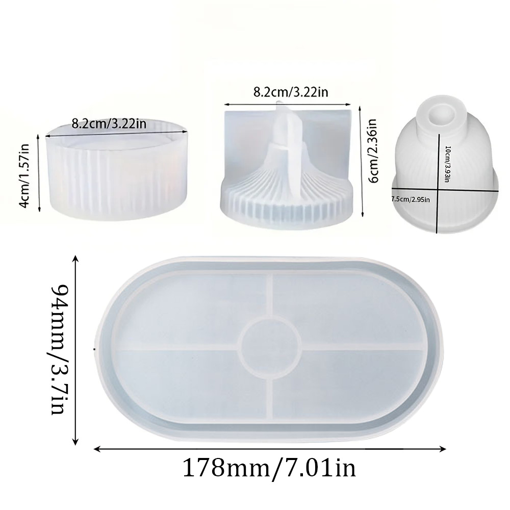 4pcs Silicone Molds Oval Tray  - Silicone Mold Tray recensie en prijs