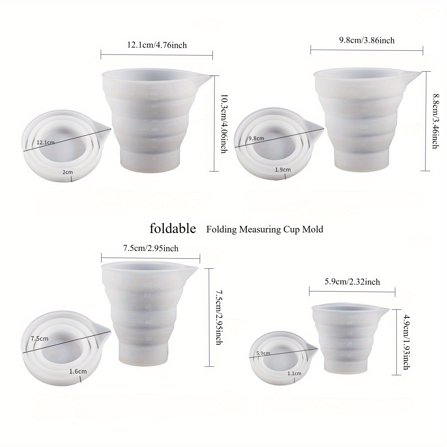 50-500ml Foldable Silicone Mea - Mixing Cup Silicone recensie en prijs