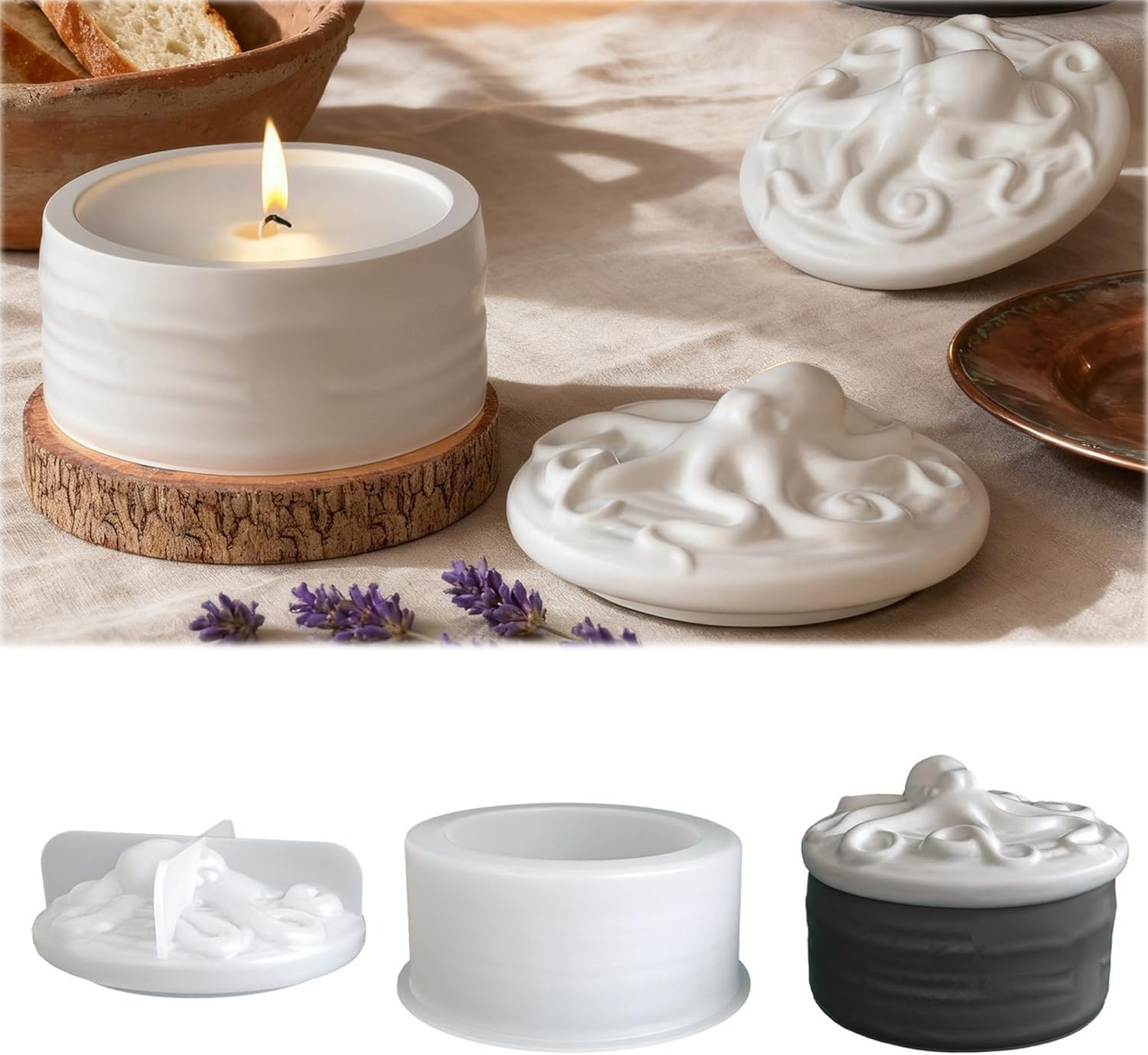 Octopus Lid Candle Jar Silicon - Resin Ocean Wave Mold recensie en prijs