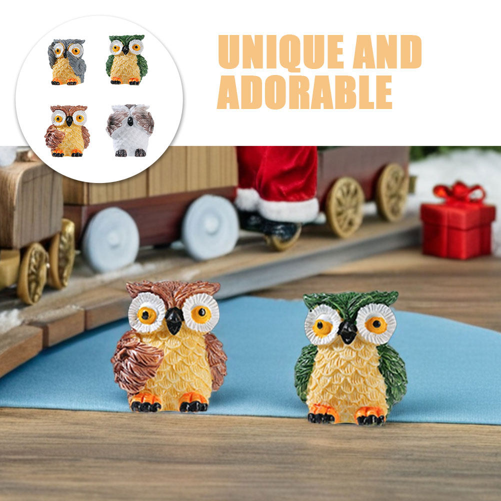 4Pcs Small Resin Owl Decoratio - Terrarium Moss Art recensie en prijs