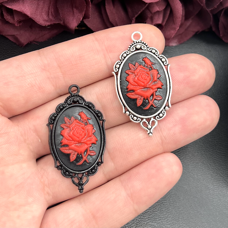 4pcs Gothic Red Rose Cameo Cha - Flower Preservation Resin recensie en prijs