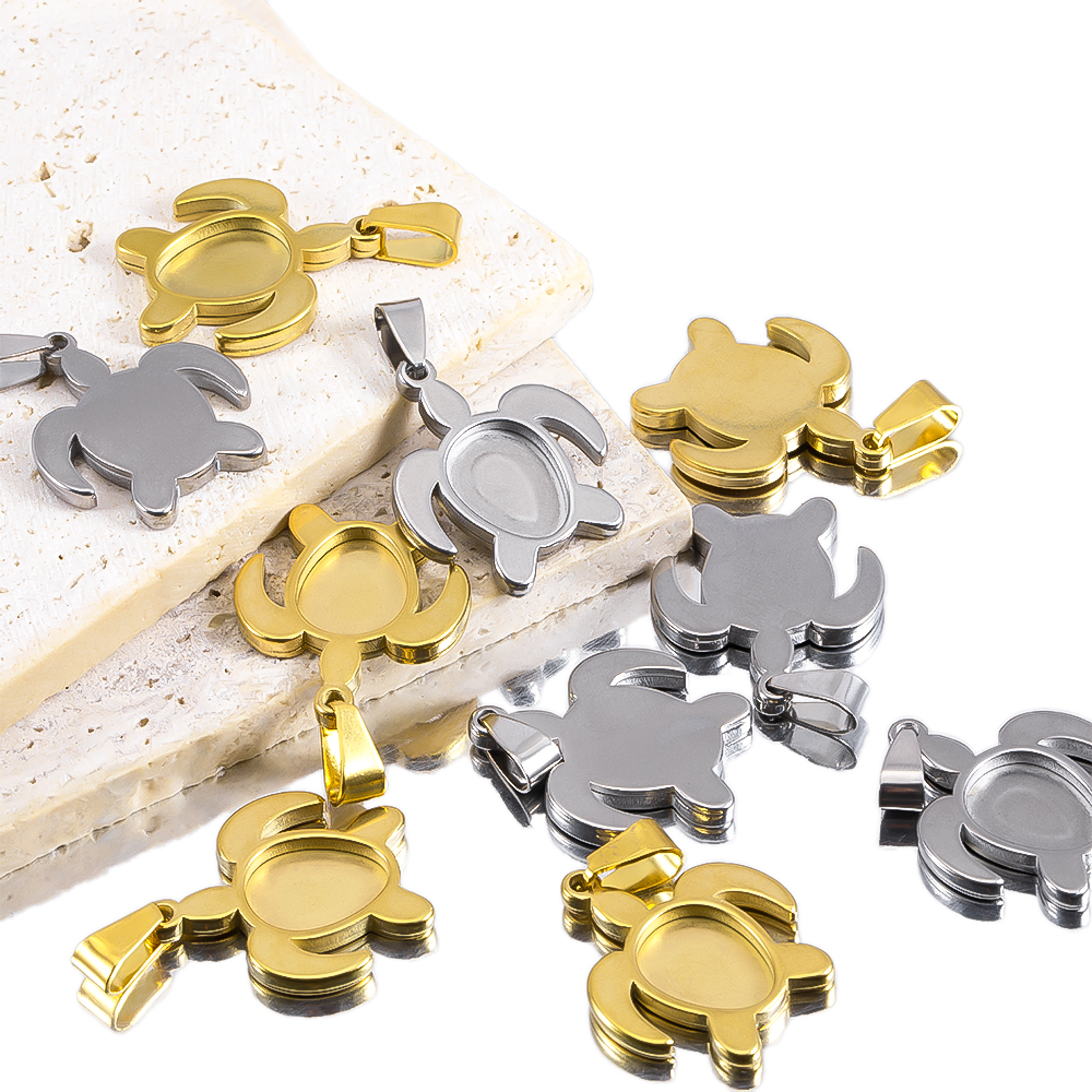 1pc 5pcs Stainless Steel Gold  - Bezels Set Pendant recensie en prijs
